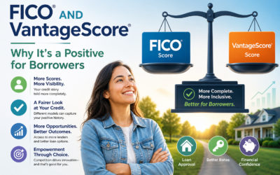 Visual guide to FICO vs VantageScore credit scores and how multiple scoring models help borrowers qualify for loans, improve credit access, and secure better mortgage terms.