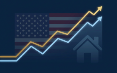 Chart showing the relationship between 10-year Treasury bond yields and 30-year fixed mortgage rates in the United States