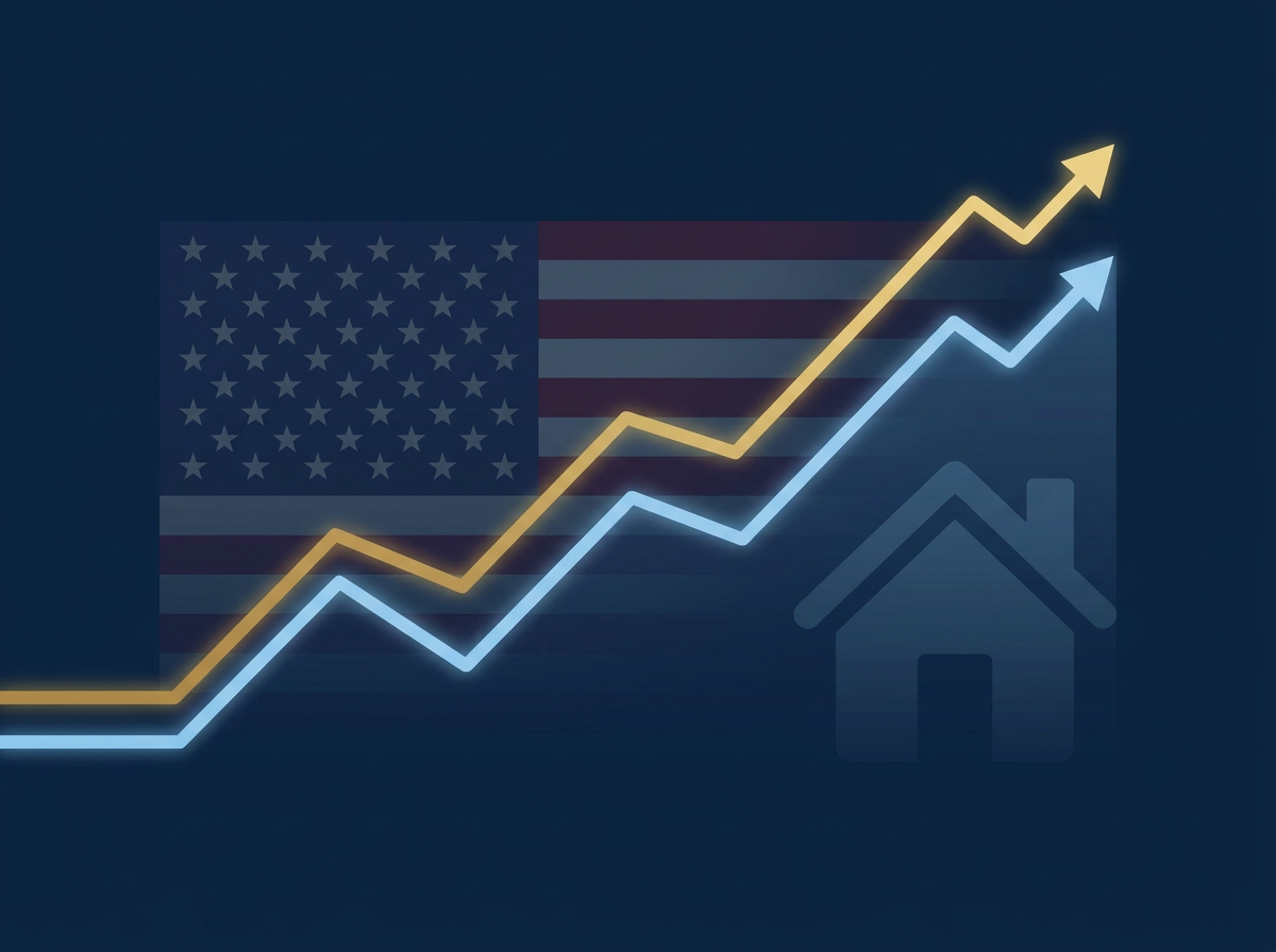 Chart showing the relationship between 10-year Treasury bond yields and 30-year fixed mortgage rates in the United States
