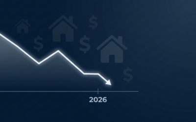Graph showing projected mortgage rate trends through 2026 with a gradual decline line, representing the mortgage rate forecast for homebuyers and refinancers